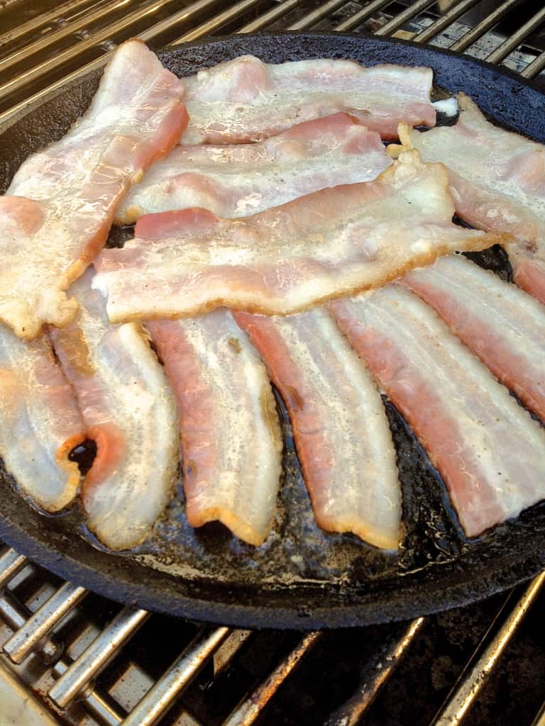cooking bacon on the grill