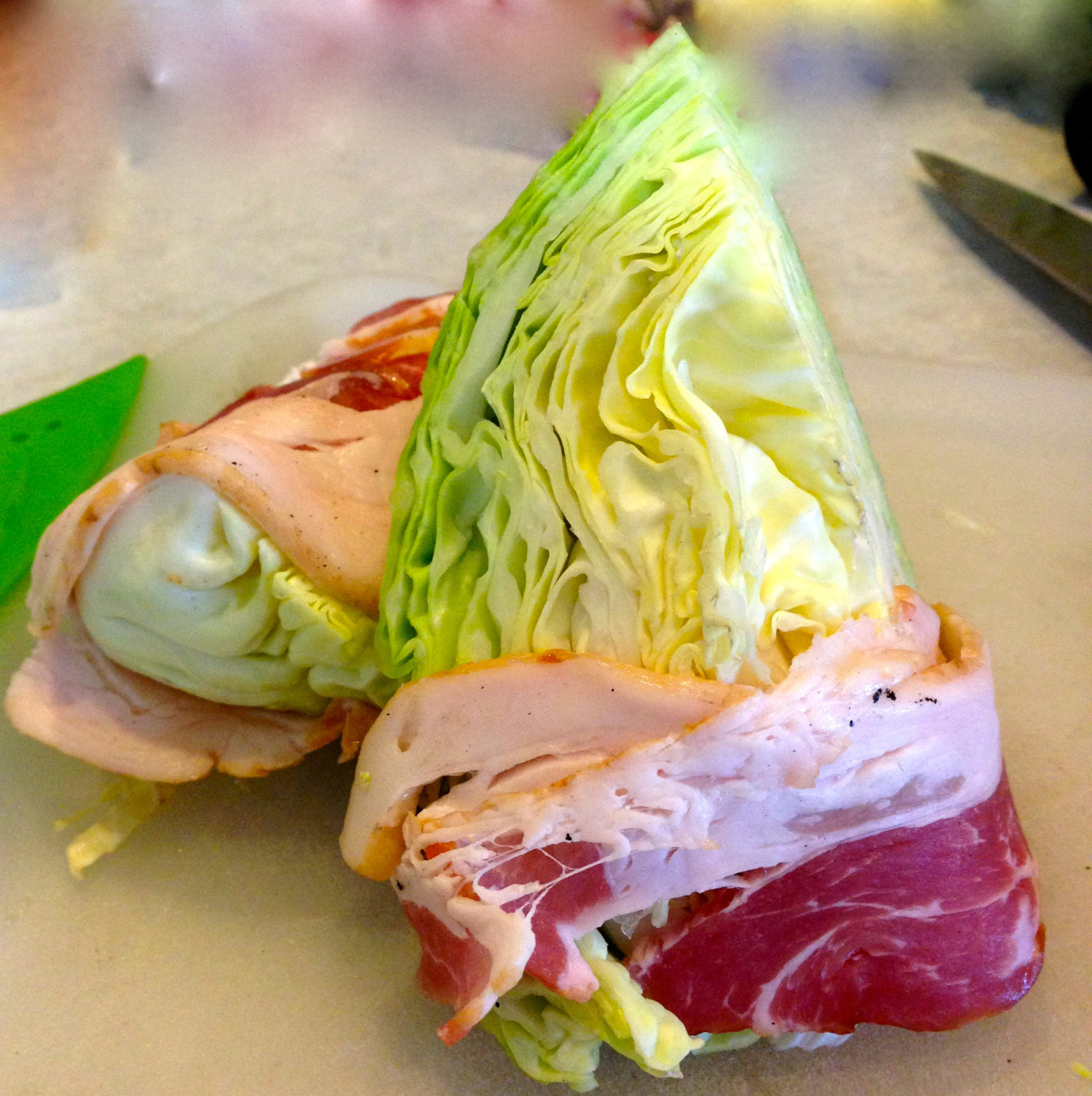 Grilled Cabbage and Bacon Salad