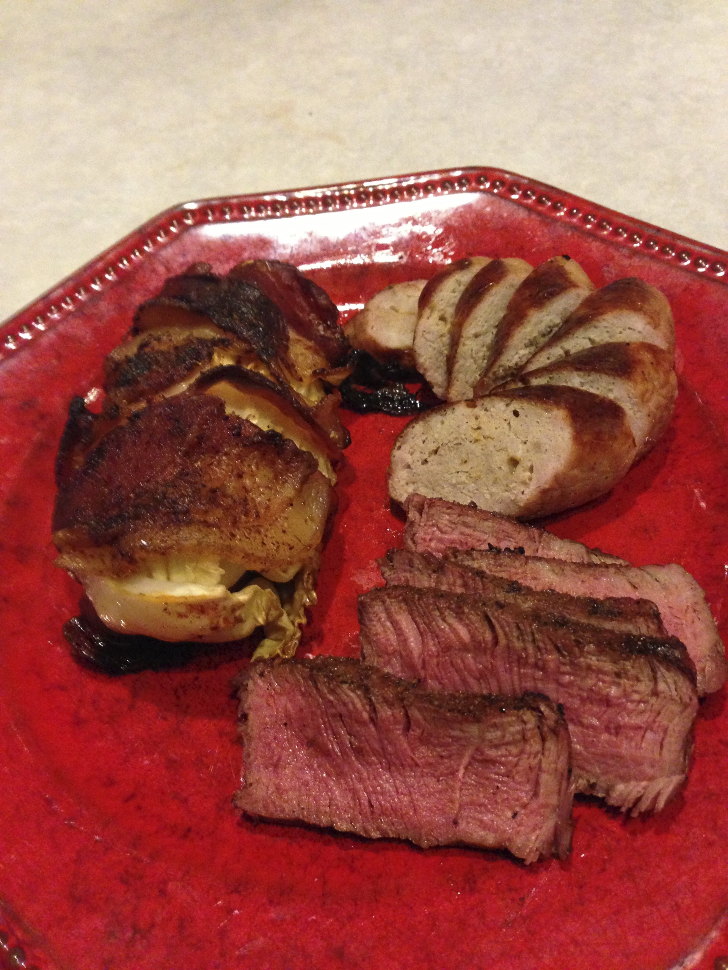 Grilled Cabbage and Bacon Salad