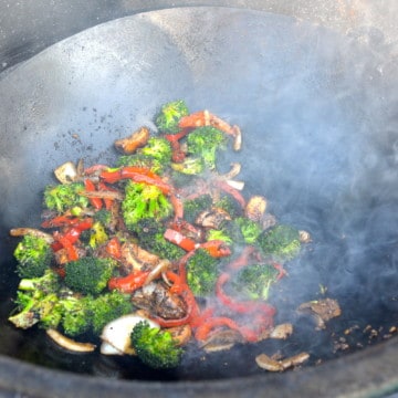 Backyard Stir Fried Veggies Done On The Grill