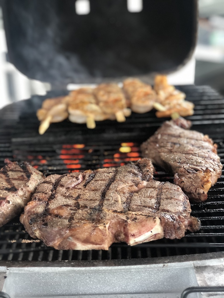 Steak and shrimp on the PK grill