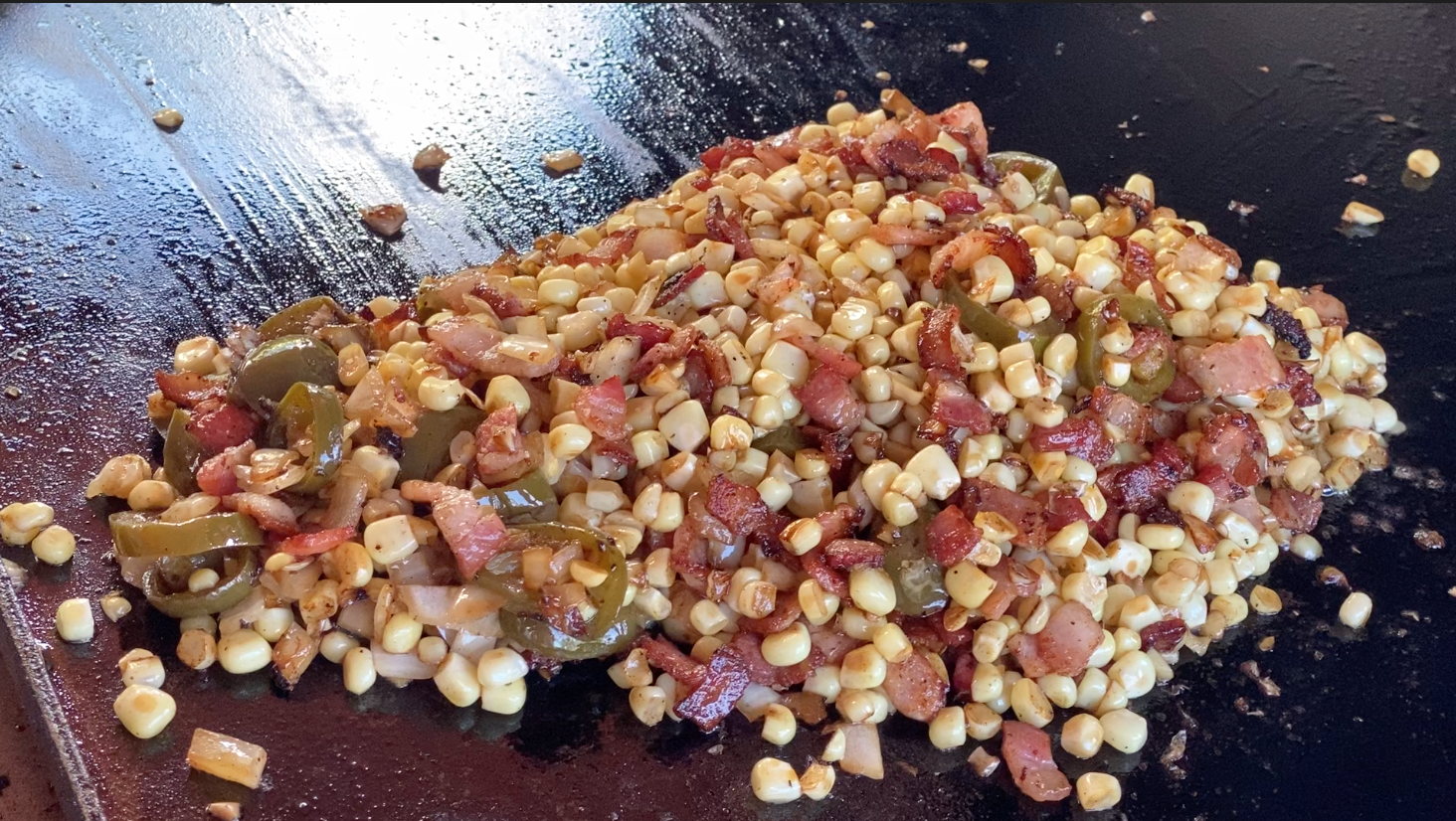 Spicy-Sweet Street Corn on the griddle