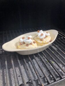 s' mores cooking on pellet grill