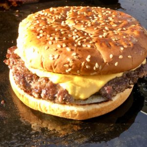 Burger on griddle