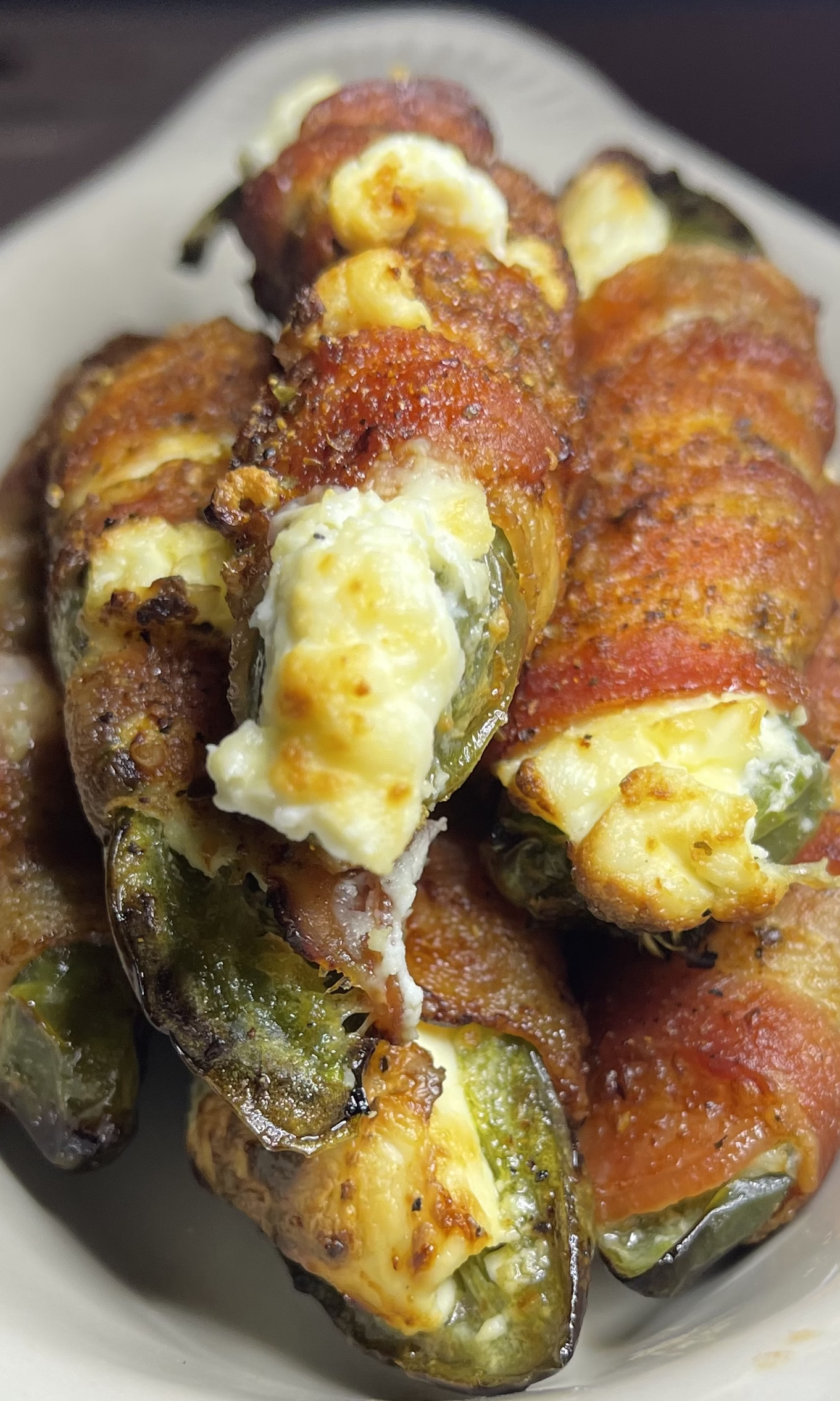 Bacon Wrapped Buffalo Jalapeño Poppers, No grill no problem! You can