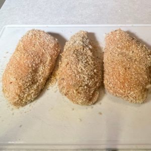 breaded chicken resting