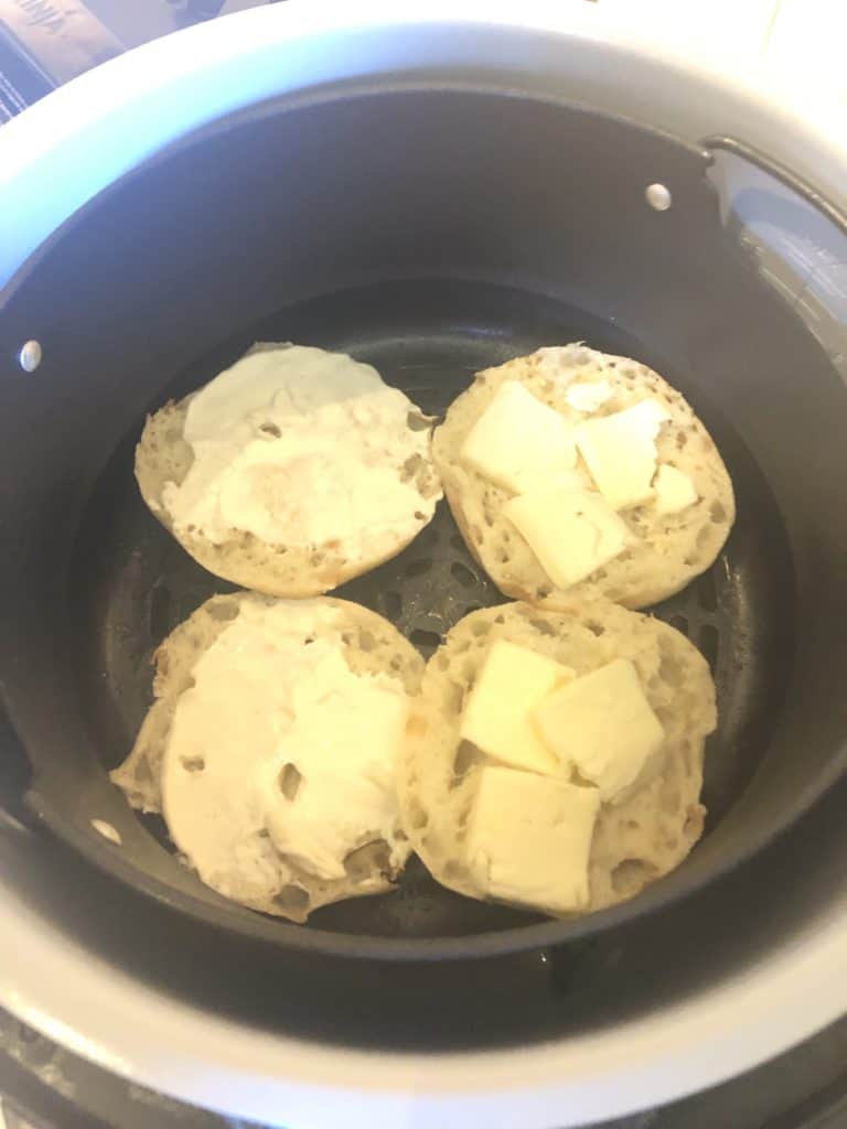 english muffin in ninja foodi before cooking